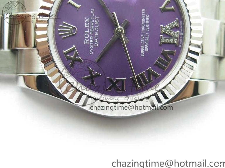 MiroTime 0429 Datejust 31mm 278271 SS BP Maker Best Edition Purple Roman Dial on Oyster Bracelet Modern 2752